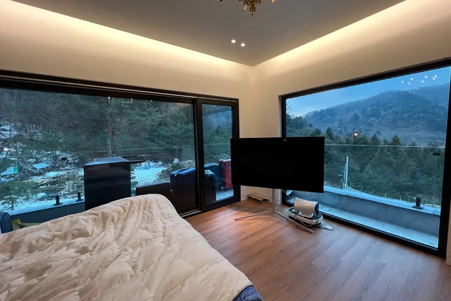 광주 상가유리썬팅 시공 세부 모습